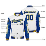 Custom Royal White Yellow Varsity Jackets for Men Women Youth Personalized Letterman Jackets