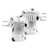 Custom White Black Button Down Baseball Jersey for Men Women Adult Youth Print Name Number Logo