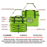 Custom Green Dark Green Double Layer Insulated Cooler Bag - 600D Oxford Waterproof Picnic Tote for Camping, Hiking & BBQ - Large Capacity Thermal Lunch Bag