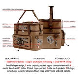 Custom Brown Black All-Over Print Double Layer Insulated Cooler Bag - Waterproof 600D Oxford Picnic Tote for Team Events & Outdoor BBQ