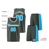 Custom Dark Gray-Light Blue Basketball Jersey for Men Women Adult Youth Stitched Name Number Logo