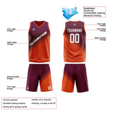 Custom Purple Orange Reversible Basketball Suit for Adults and Kids Personalized Jersey