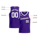 Custom Purple White Basketball Jersey for Men Women Adult Youth Stitched Name Number Logo