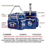 Portable Double Layer Cooler Bag - Waterproof Insulated Picnic Tote for Camping & Family Outings Blue Grey