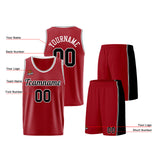 Custom Burgundy Black Basketball Jersey for Men Women Adult Youth Stitched Name Number Logo