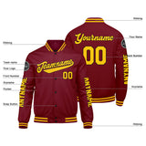 Custom Crimson Yellow Varsity Jackets for Men Women Youth Personalized Letterman Jackets