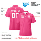 Custom Pink White Football Polo Shirts  Add Your Unique Logo/Name/Number