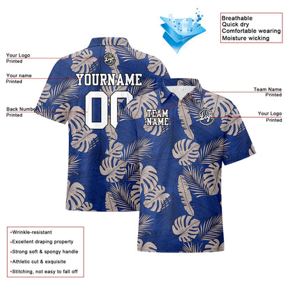 Custom Football Polo Shirts  Add Your Unique Logo/Name/Number Tropical Plants