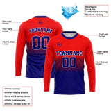 Custom Basketball Soccer Football Shooting Long T-Shirt for Adults and Kids Red&Royal