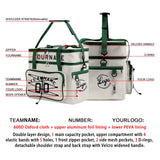 Custom Grey Green All-Over Print Double Layer Insulated Cooler Bag - Waterproof 600D Oxford Picnic Tote for Team Events & Outdoor BBQ