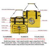 Custom Yellow Black Double Layer Insulated Cooler Bag - 600D Oxford Waterproof Picnic Tote for Camping, Hiking & BBQ - Large Capacity Thermal Lunch Bag