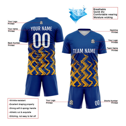 Custom Blue Orange Soccer Uniform Jersey Kids Adults Personalized Set Jersey Shirt