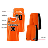 Custom Orange-Black Basketball Jersey for Men Women Adult Youth Stitched Name Number Logo