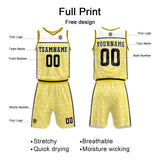 Custom White Yellow Basketball Jersey Uniform Suit Printed Your Logo Name Number