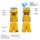 Custom Yellow Blue Basketball Jersey Uniform Suit Printed Your Logo Name Number