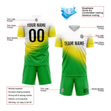 Custom Soccer Uniform Jersey Kids Adults Personalized Set Jersey Green&Yellow&White