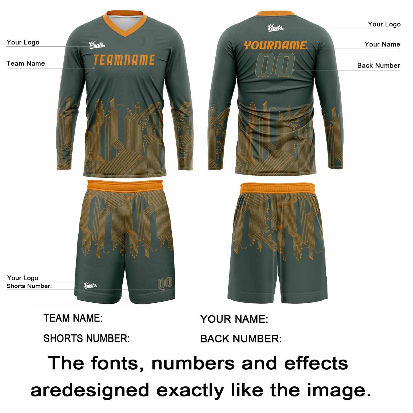 Custom Green Orange Basketball Soccer Football Shooting Long T-Shirt for Adults and Kids
