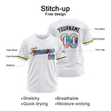 Custom White Baseball Jersey Stitched Design Personalized Hip Hop Baseball Shirts