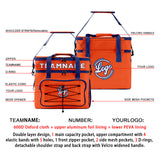 Custom Orange Dark Blue Double Layer Insulated Cooler Bag - 600D Oxford Waterproof Picnic Tote for Camping, Hiking & BBQ - Large Capacity Thermal Lunch Bag