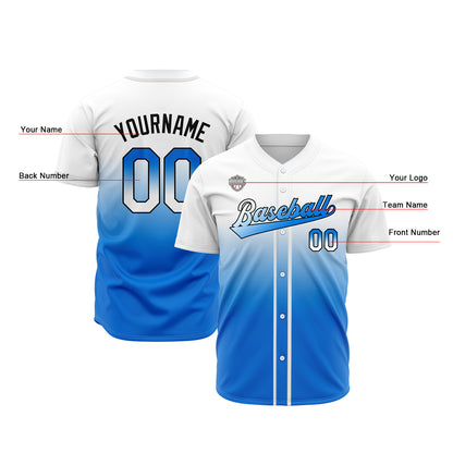 Custom Gradient Baseball Jerseys Personalized Name Number Logo