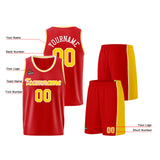 Custom Red Yellow Basketball Jersey for Men Women Adult Youth Stitched Name Number Logo