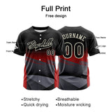 Custom Red Button Down Baseball Jersey for Men Women Adult Youth Print Name Number Logo