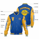 Custom Color Blue Yellow Varsity Jackets for Men Women Youth Personalized Letterman Jackets