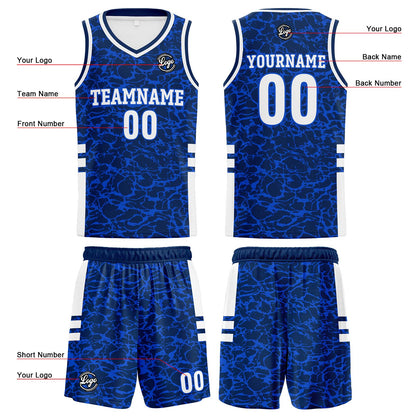 Custom Royal Reversible Basketball Suit for Adults and Kids Personalized Jersey