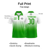 Custom Green Football Gradient Polo Shirts  Add Your Unique Logo/Name/Number