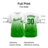 Custom Full Print Design  Baseball Jersey Green