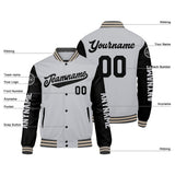Custom Grey Black Cream Varsity Jackets for Men Women Youth Personalized Letterman Jackets