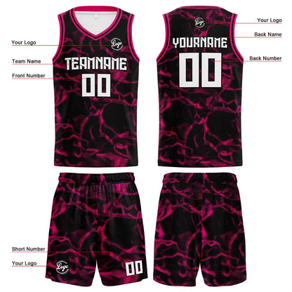 Custom Black Pink Basketball Jersey Uniform Suit Printed Your Logo Name Number