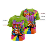 Custom Green Button Down Baseball Jersey for Men Women Adult Youth Print Name Number Logo