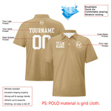 Custom Khaki White Football Polo Shirts  Add Your Unique Logo/Name/Number
