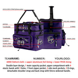 Custom Purple Black All-Over Print Double Layer Insulated Cooler Bag - Waterproof 600D Oxford Picnic Tote for Team Events & Outdoor BBQ