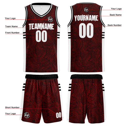 Custom Black Red Reversible Basketball Suit for Adults and Kids Personalized Jersey