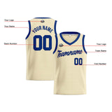 Custom Cream Royal Basketball Jersey for Men Women Adult Youth Stitched Name Number Logo