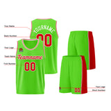 Custom Neon Green-Red Basketball Jersey for Men Women Adult Youth Stitched Name Number Logo