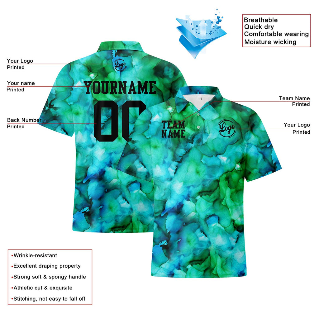 Custom Football Polo Shirts  Add Your Unique Logo/Name/Number Green