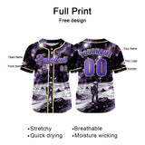 Custom Yellow Purple Baseball Jersey Print Personalized Name, Number and Logo