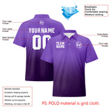 Custom Purple Dull Purple Football Gradient Polo Shirts  Add Your Unique Logo/Name/Number