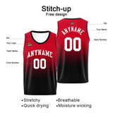 Custom Basketball Jersey Personalized Stitched Team Name Number Logo Red&Black