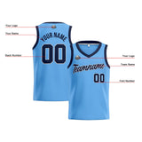 Custom Light Blue Navy Basketball Jersey for Men Women Adult Youth Stitched Name Number Logo