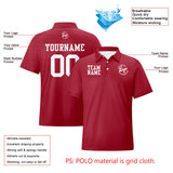 Custom Burgundy White Football Polo Shirts  Add Your Unique Logo/Name/Number