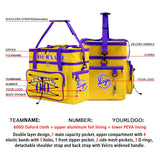 Custom Yellow Purple All-Over Print Double Layer Insulated Cooler Bag - Waterproof 600D Oxford Picnic Tote for Team Events & Outdoor BBQ