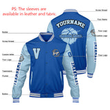 Custom Color Blue Lion Blue Varsity Jackets for Men Women Youth Personalized Letterman Jackets
