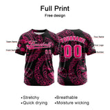 Custom Pink Button Down Baseball Jersey for Men Women Adult Youth Print Name Number Logo