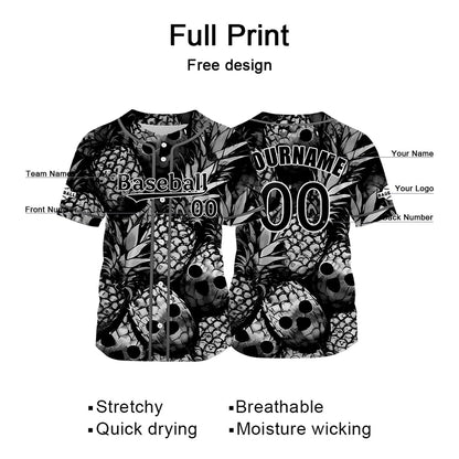 Custom Gray Baseball Jersey Print Personalized Name, Number and Logo