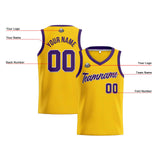 Custom Yellow Purple Basketball Jersey for Men Women Adult Youth Stitched Name Number Logo