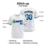 Custom White Baseball Jersey Stitched Design Personalized Hip Hop Baseball Shirts